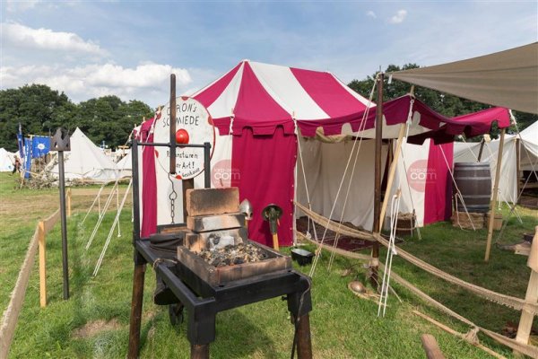 tente de lansquenet Reynnhart 200 - à deux mâts rouge-naturel