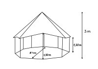 hexagonale 120 - Ø 4 m - naturelle, coton