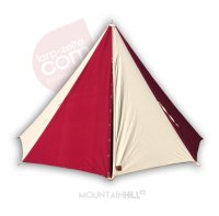 tente à  mât central Ø 3,50 m rouge-naturel