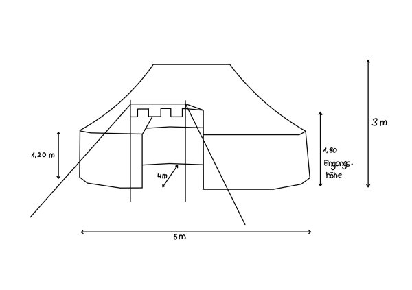 tente de camp 120 - 4 x 6 bleu-naturel