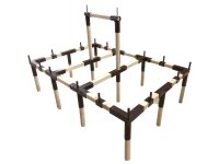 Rahmen: Ritterzelt 4x6 mit Holzmittelmasten und...