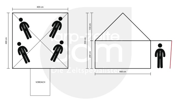 tente de chevalier 4x4 - Wolfram bleu-naturel