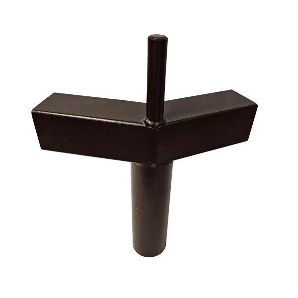 piàce dangle coudée, 54x54 mm - Ø 55 mm - avec tenon